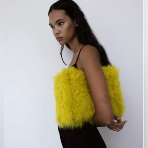 Mini faux fur tote bag